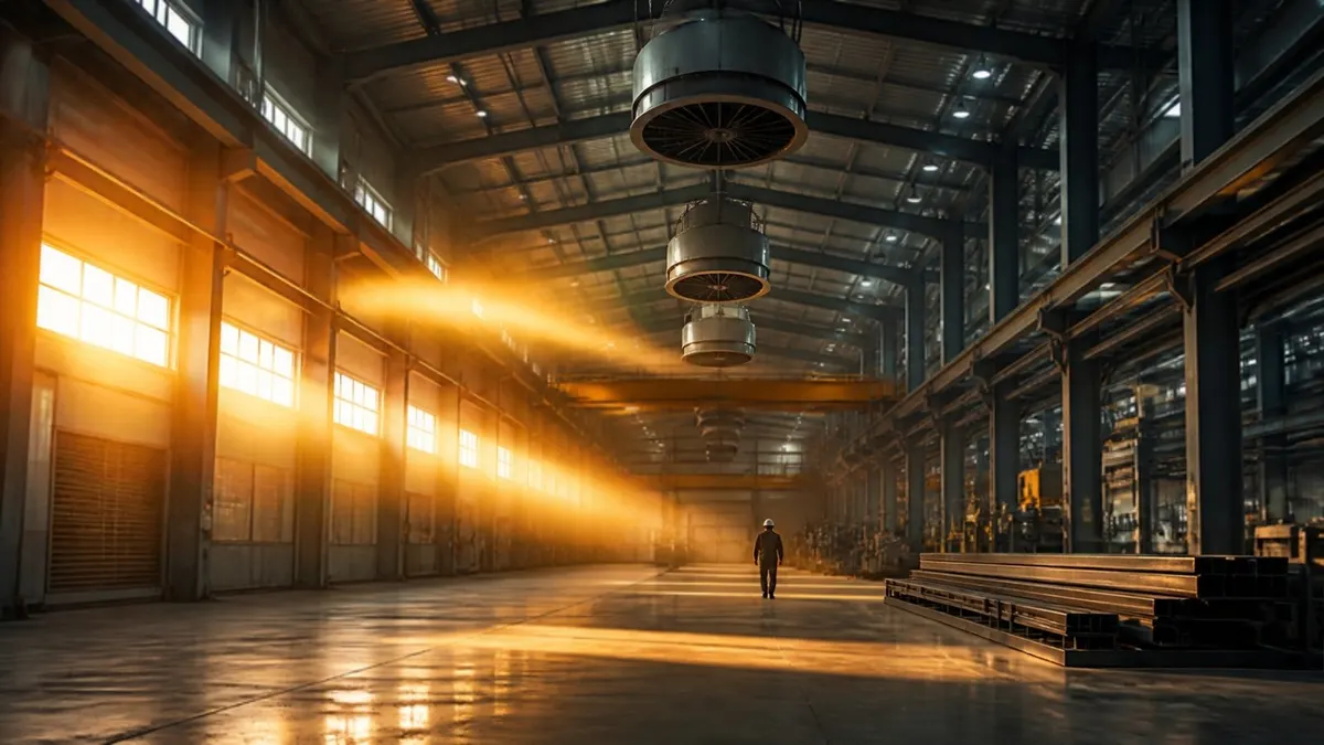 Fornecedor de ventilação e exaustão em operação industrial